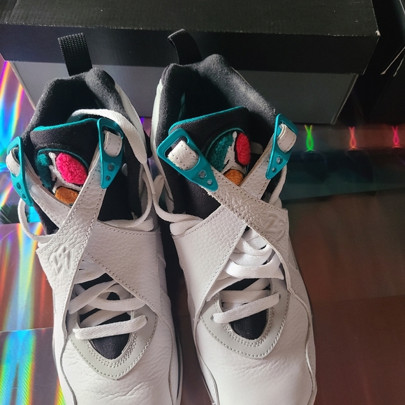 AIR JORDAN VIIIWHITE/TURBO GREEN Size 6.5 Y (Big Boys Size) - Picture 15 of 16
